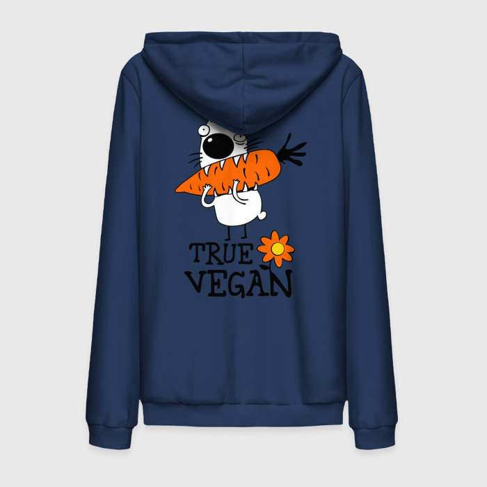 Мужская толстовка на молнии хлопок True vegan истинный веган фото