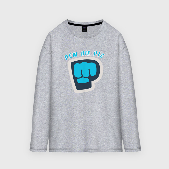 Мужской лонгслив oversize хлопок Pew Die Pie брофист знак фото