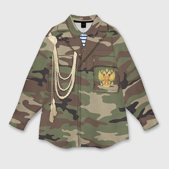 Мужская рубашка oversize 3D Армейская форма фото