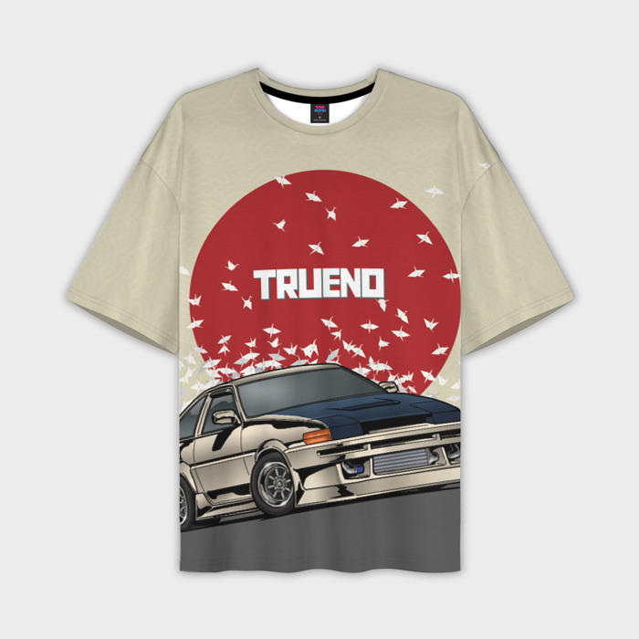 Мужская футболка oversize 3D Toyota Trueno ae86 фото