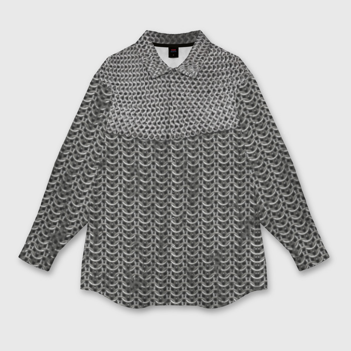 Мужская рубашка oversize 3D Кольчуга с горловиной фото