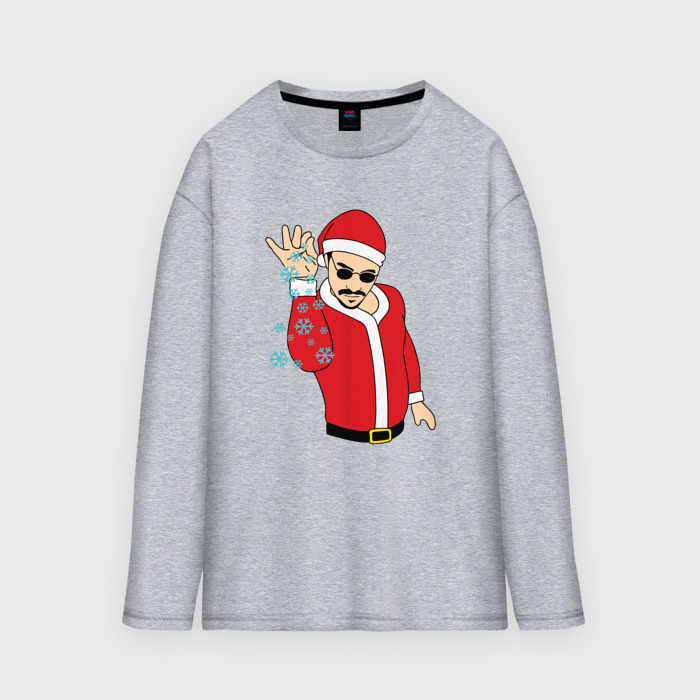 Мужской лонгслив oversize хлопок Новогодний Повар фото