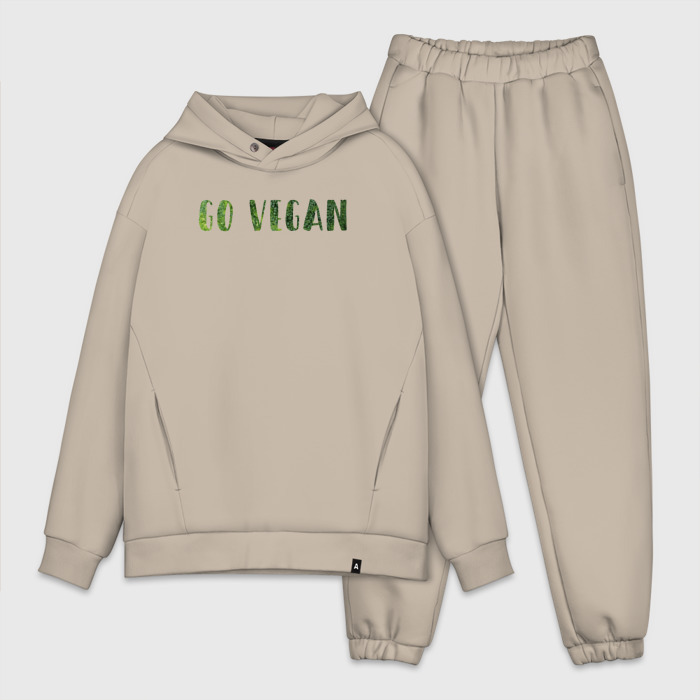 Мужской костюм oversize хлопок Веганство фото