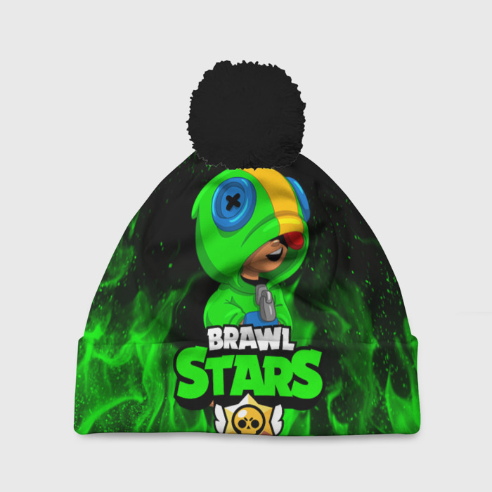 Шапка 3D c помпоном BRAWL STARS LEON фото