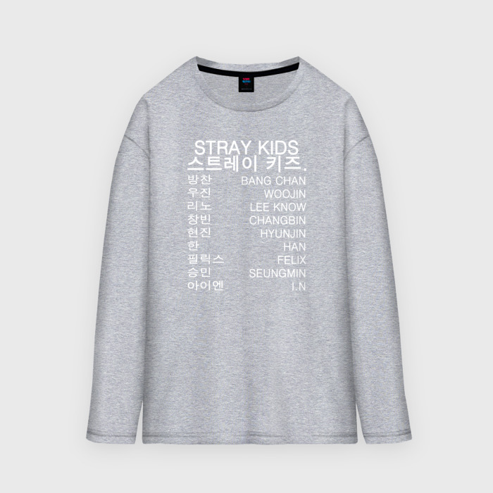 Мужской лонгслив oversize хлопок Stray Kids фото