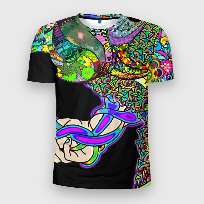 Мужская футболка 3D Slim ПСИХОДЕЛИКА NEW фото