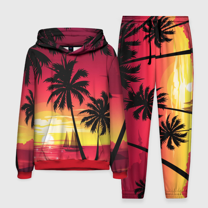 Мужской костюм 3D (с толстовкой) ПАЛЬМЫ фото