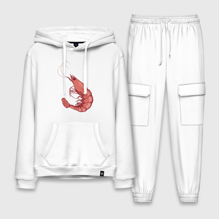 Мужской костюм хлопок с толстовкой Креветка фото