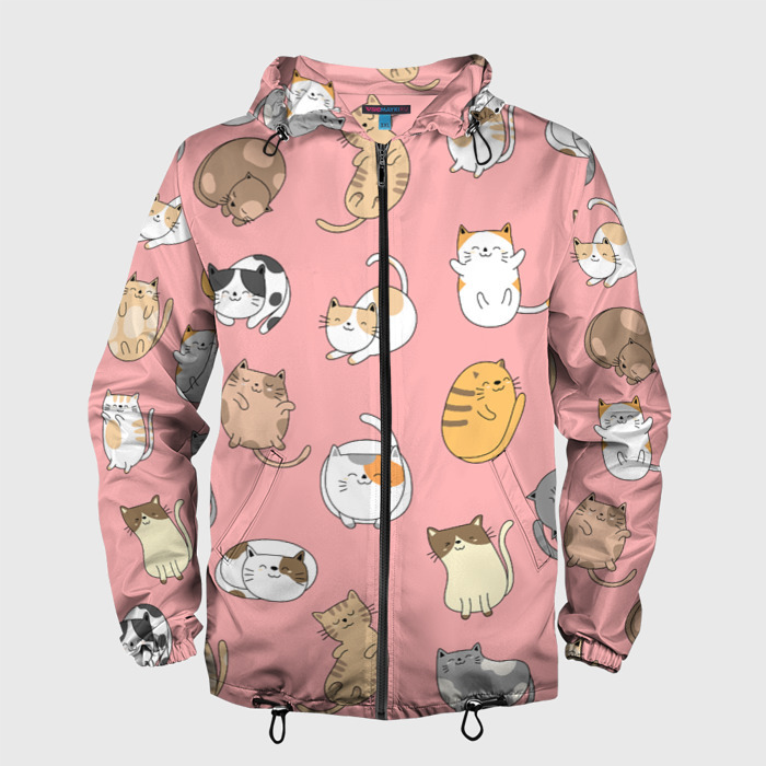 Мужская ветровка 3D КОТЕЙКИ | ПАТТЕРН (Z) фото
