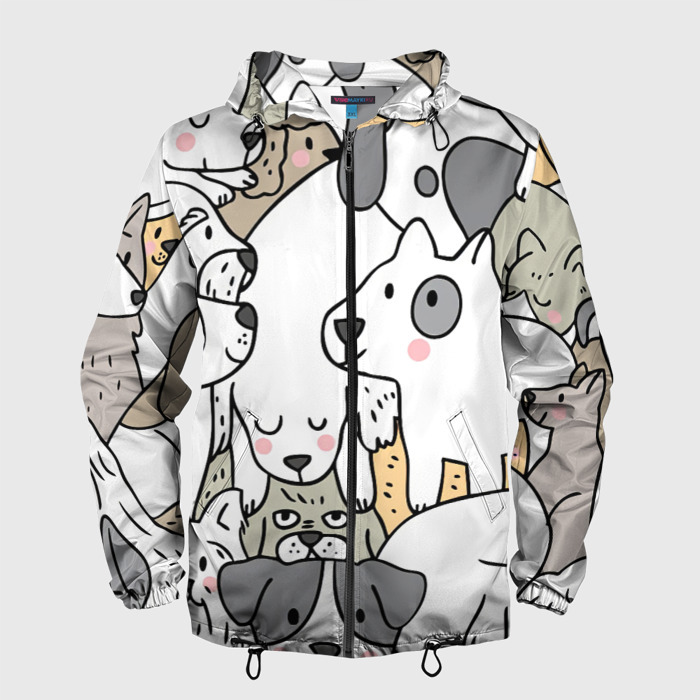Мужская ветровка 3D Собачье собрание фото