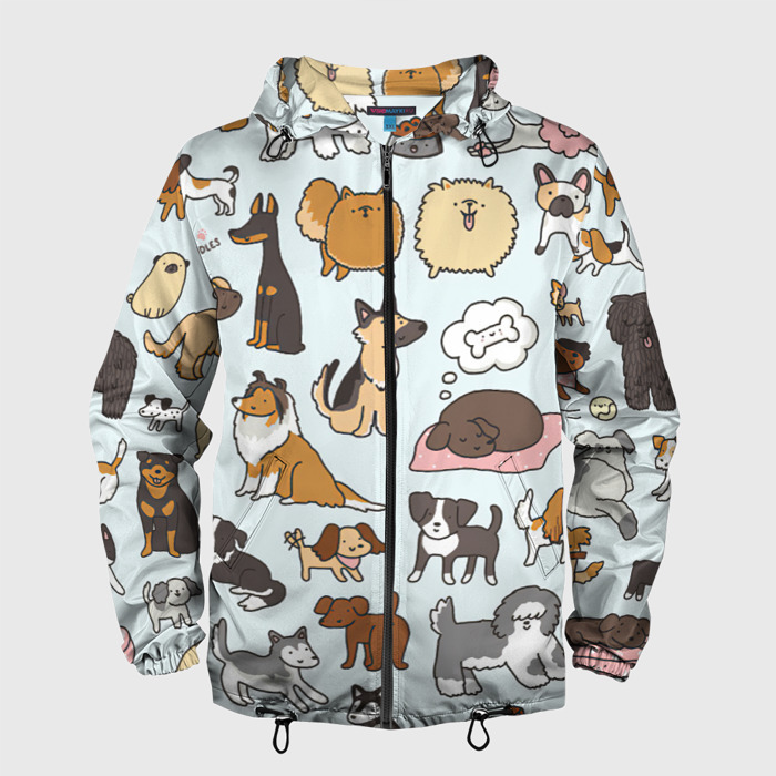 Мужская ветровка 3D Собаки фото