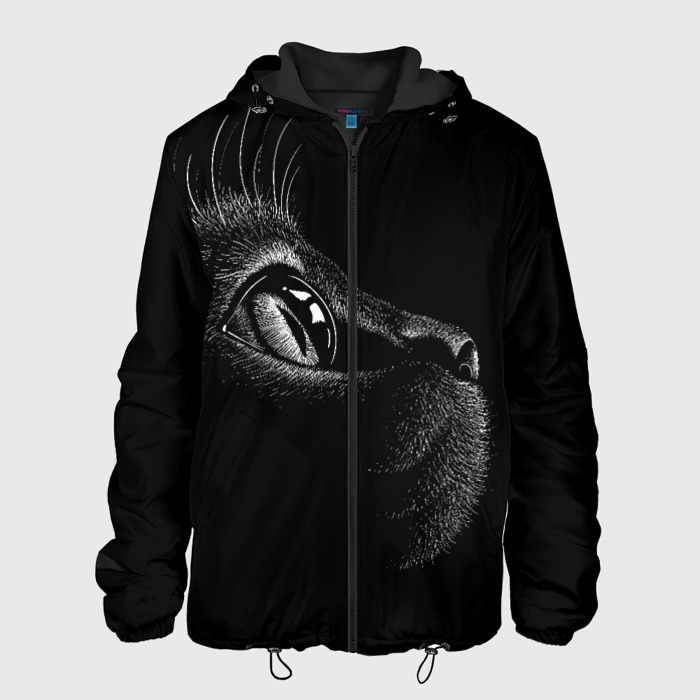 Мужская куртка 3D Черный кот фото