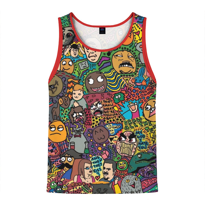 Мужская майка 3D Цветные мемы из ВК фото