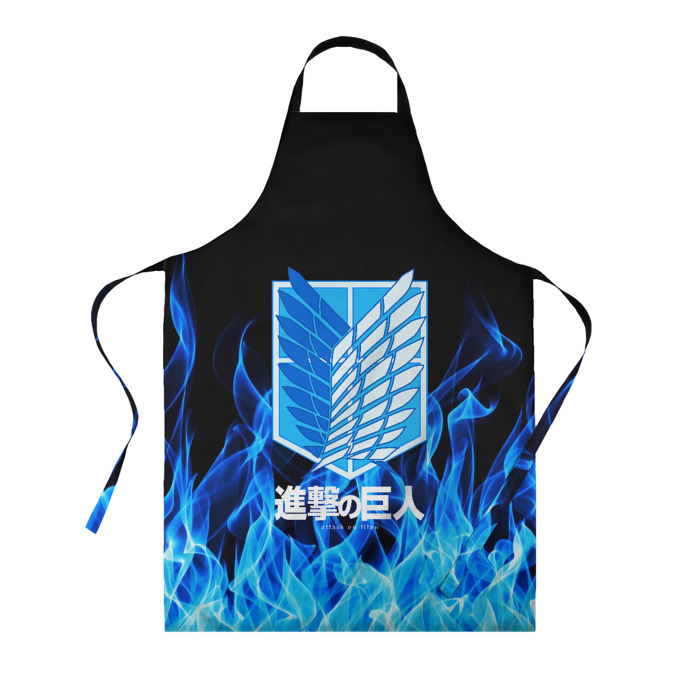 Фартук 3D АТАКА ТИТАНОВ. Синее пламя фото