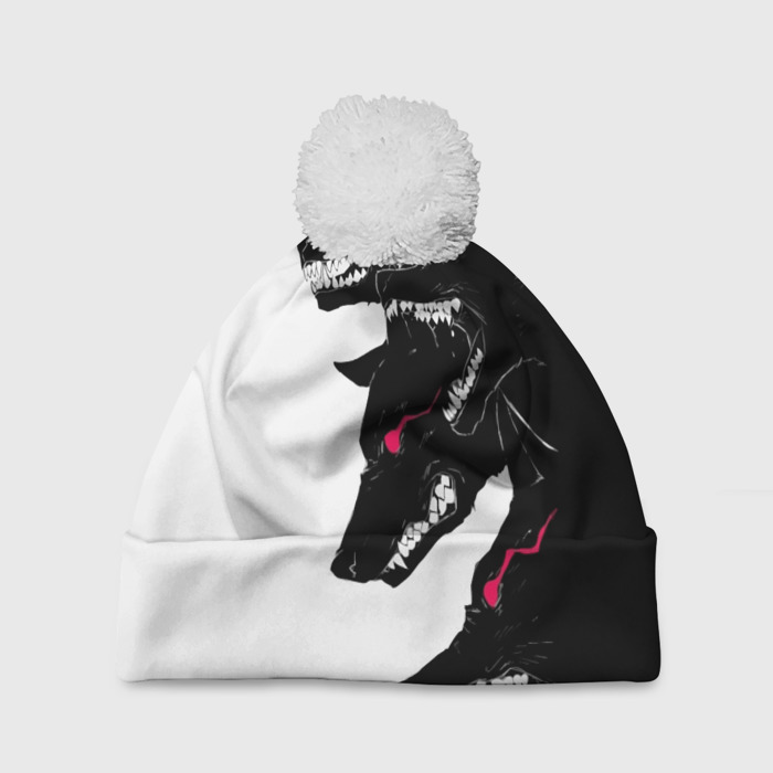 Шапка 3D c помпоном Волки фото