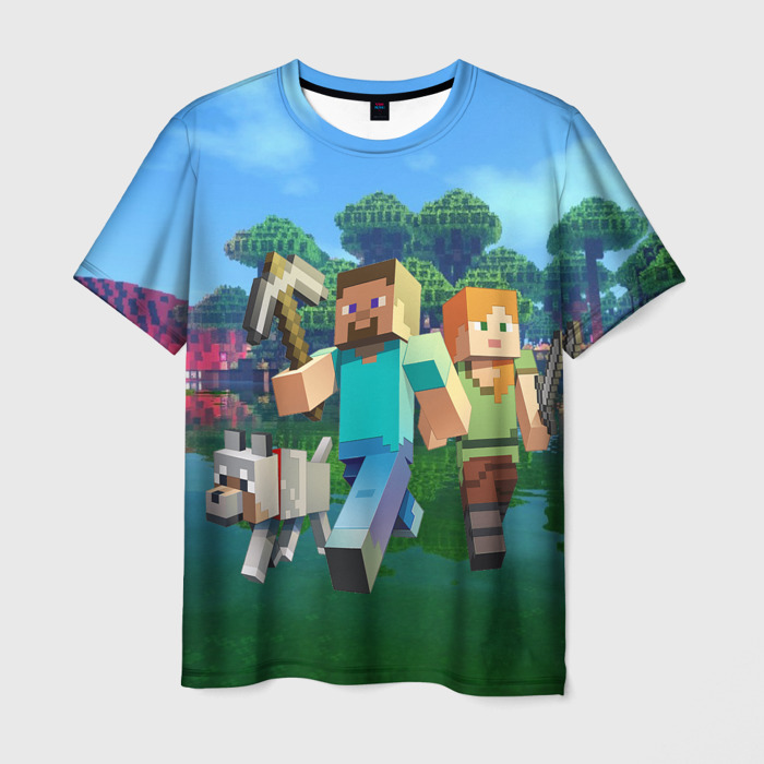 Мужская футболка 3D minecraft фото