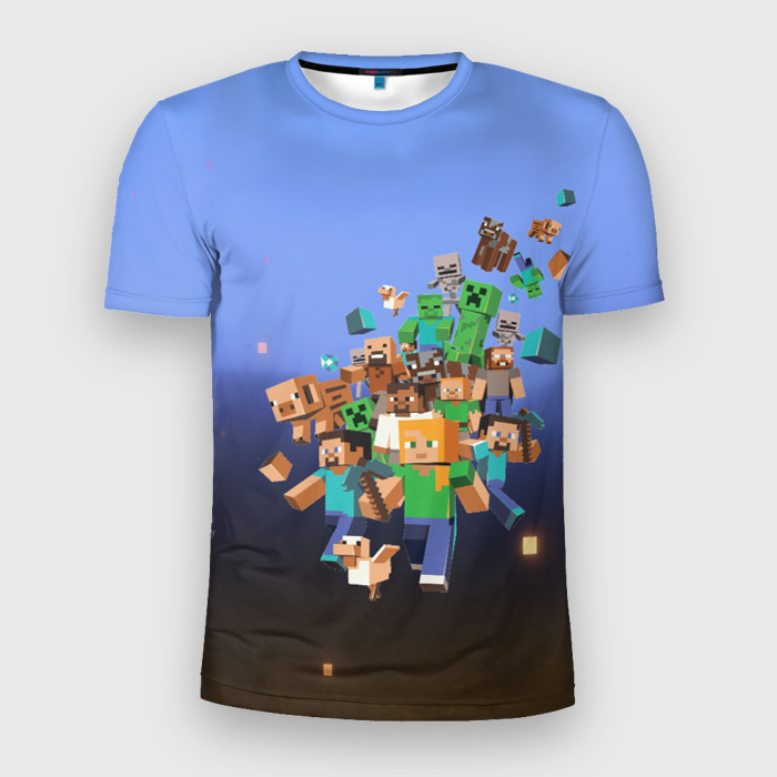 Мужская футболка 3D спортивная minecraft фото