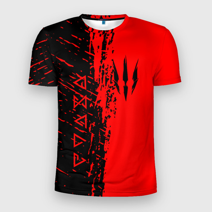 Мужская футболка 3D Slim ВЕДЬМАК. фото