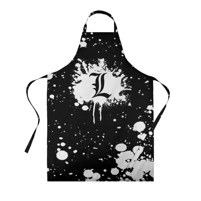 Фартук 3D черно белый паттерн Эл лого фото