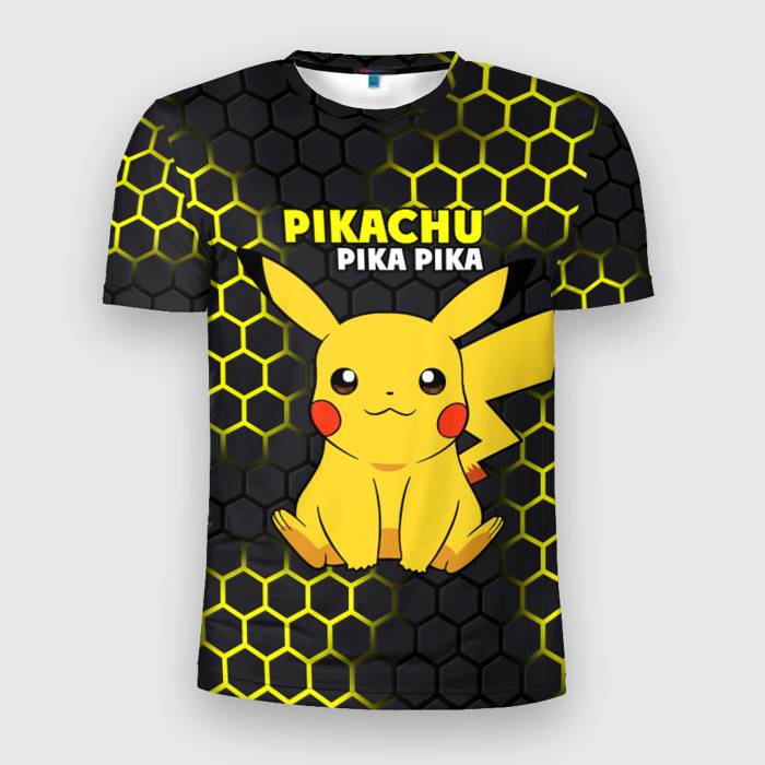 Мужская футболка 3D Slim Pikachu Pika Pika фото