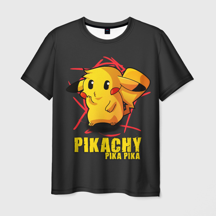 Мужская футболка 3D Pikachu Pika Pika фото