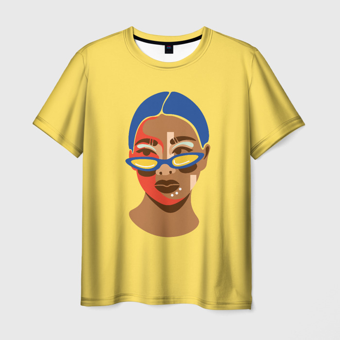 Мужская футболка 3D девушка в очках фото