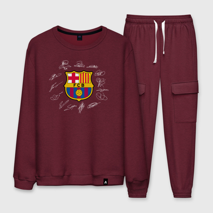 Мужской костюм хлопок FC BARCELONA АВТОГРАФЫ ИГРОКОВ фото
