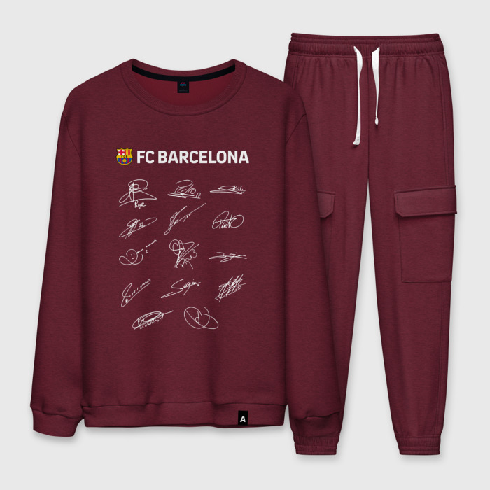 Мужской костюм хлопок FC BARCELONA АВТОГРАФЫ ИГРОКОВ фото