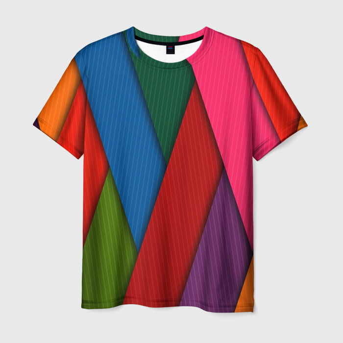 Мужская футболка 3D Разноцветный узор фото