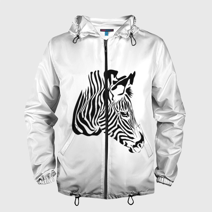 Мужская ветровка 3D Zebra фото