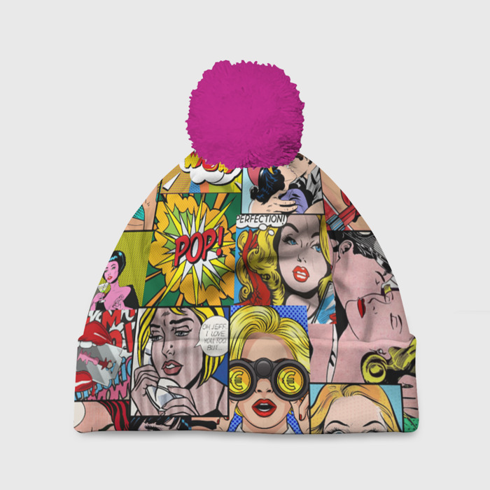 Шапка 3D c помпоном Pop Art фото