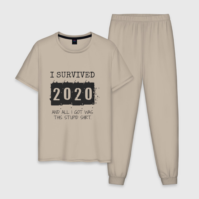 Мужская пижама хлопок 2020 - я выжил фото