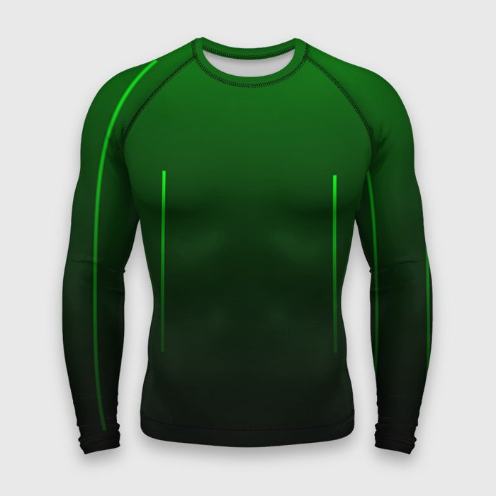 Мужской рашгард 3D Неоновые линии на градиенте фото