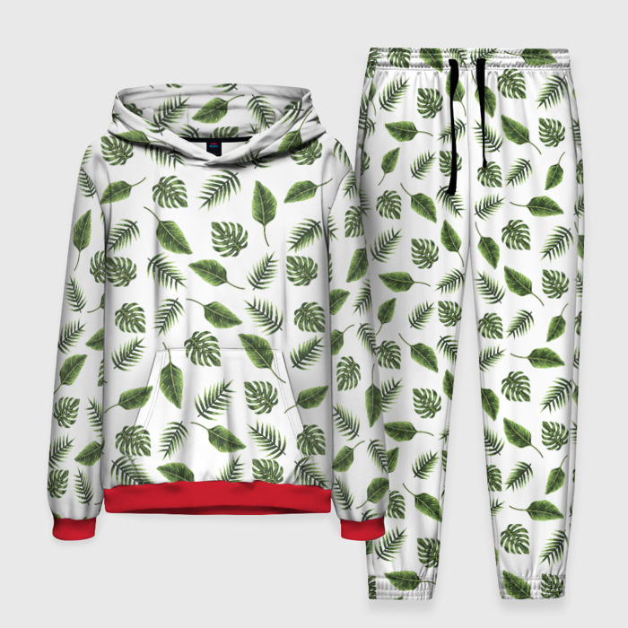 Мужской костюм 3D (с толстовкой) папоротник фото