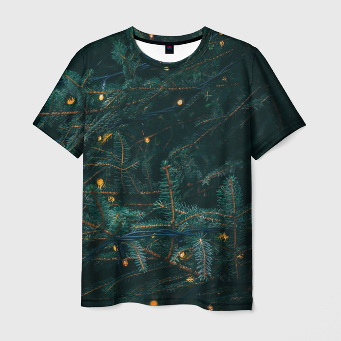 Мужская футболка 3D Елка фото