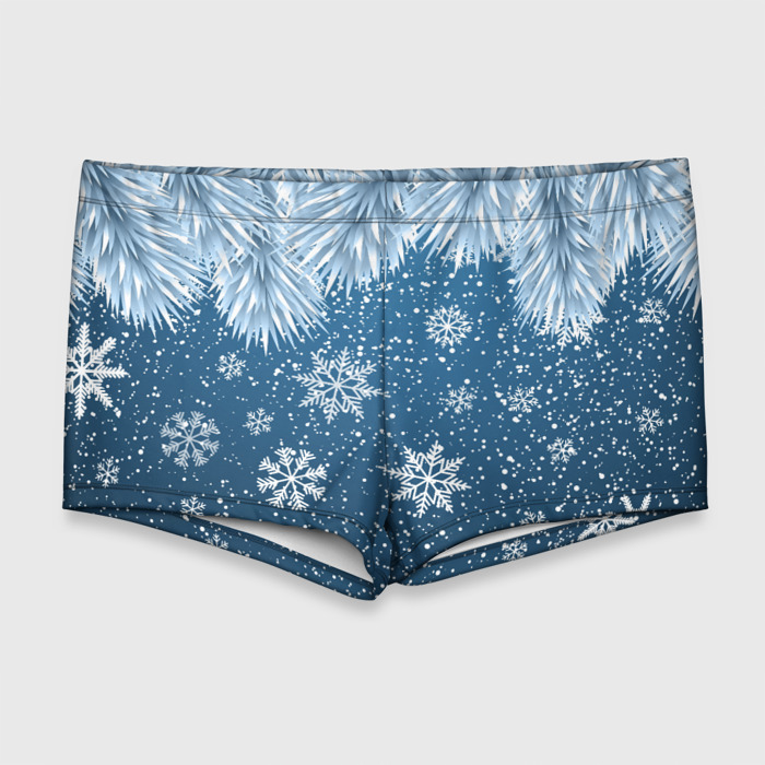 Мужские купальные плавки 3D Снежное Настроенние фото