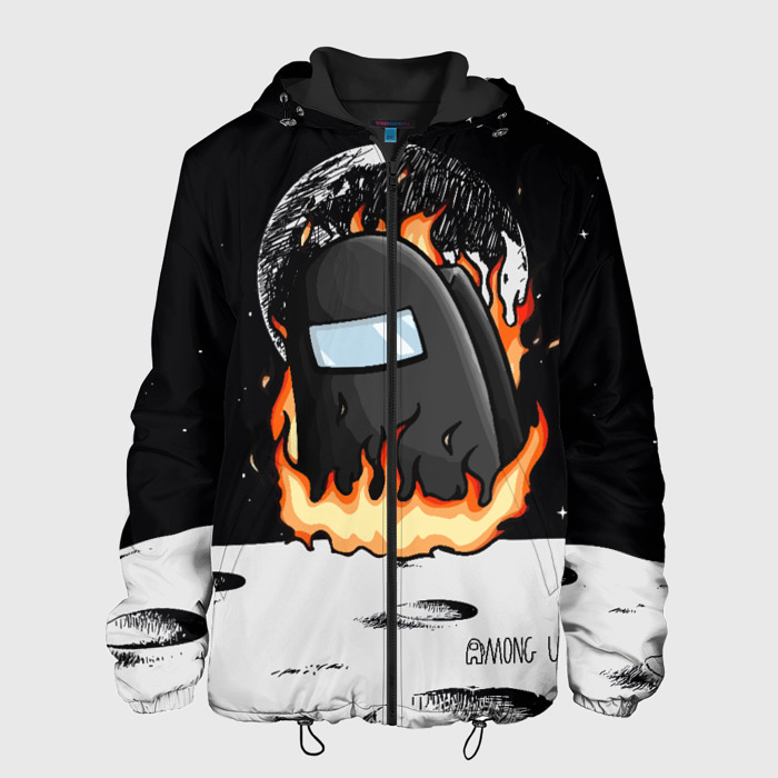 Мужская куртка 3D Among Us fire фото