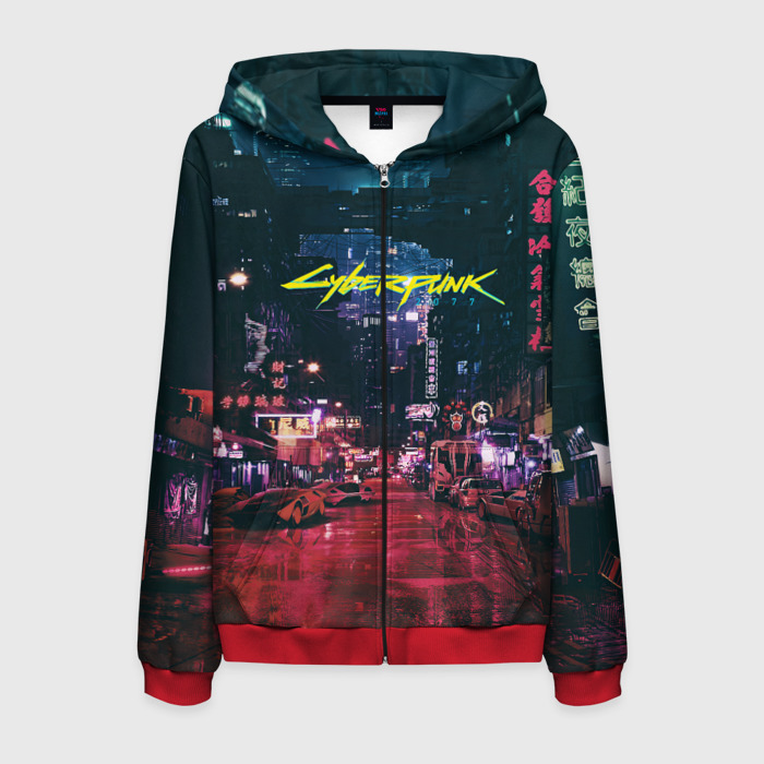 Мужская толстовка 3D на молнии Cyberpunk 2077 фото