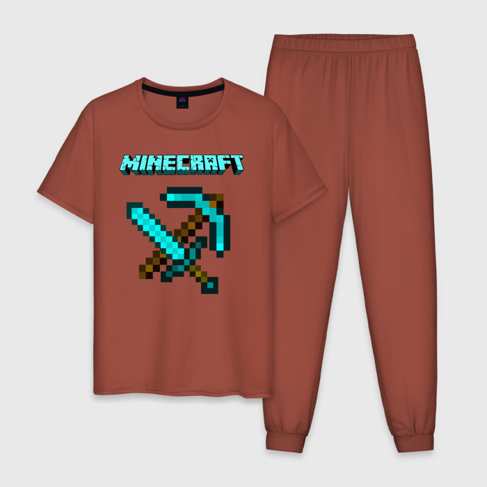 Мужская пижама хлопок Minecraft фото