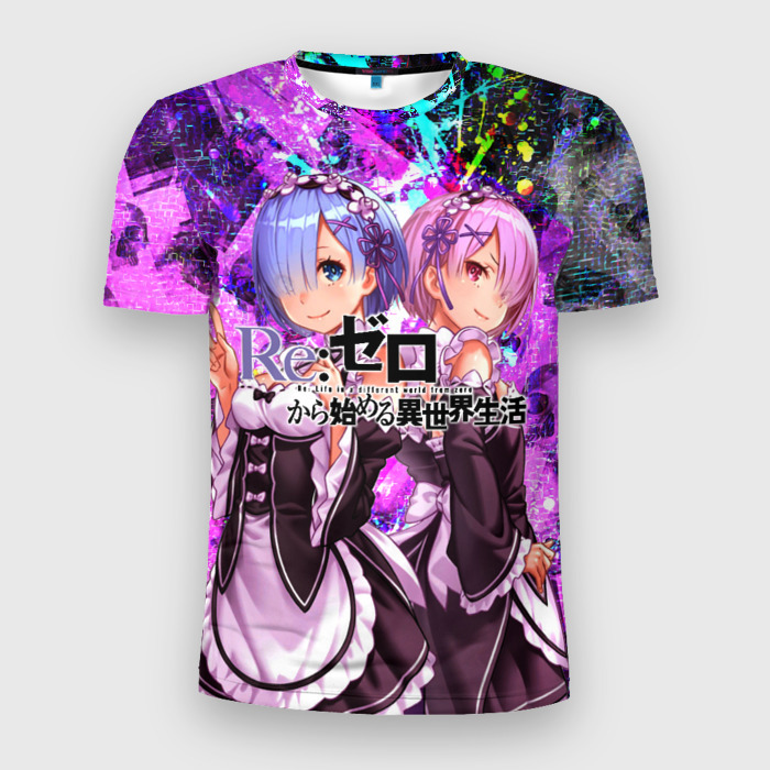 Мужская футболка 3D Slim Re:Zero Жизнь с нуля фото