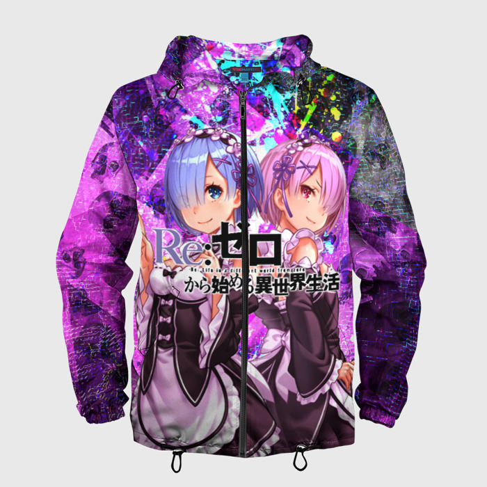 Мужская ветровка 3D ReZero Жизнь с нуля фото