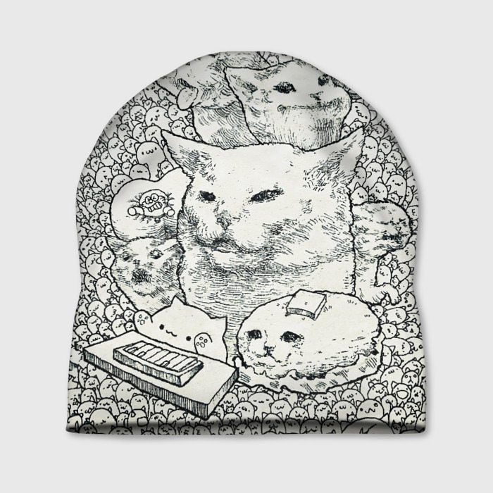Шапка 3D Коты мемы кошки фото