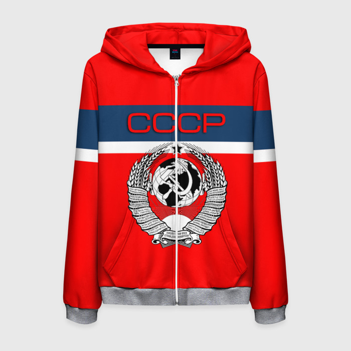Мужская толстовка 3D на молнии СССР фото