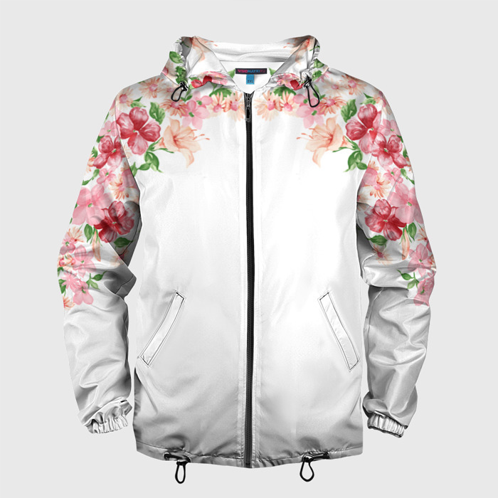 Мужская ветровка 3D Цветы фото