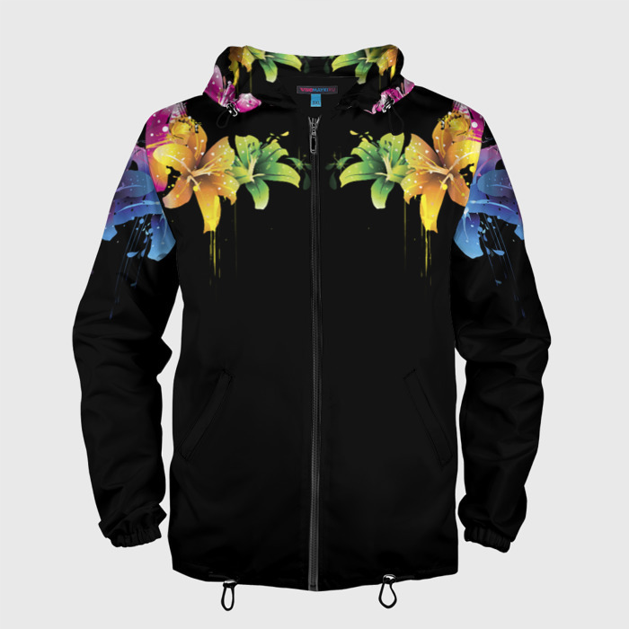 Мужская ветровка 3D Цветы фото