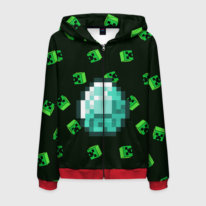 Мужская толстовка 3D на молнии МАЙНКРАФТ | MINECRAFT фото