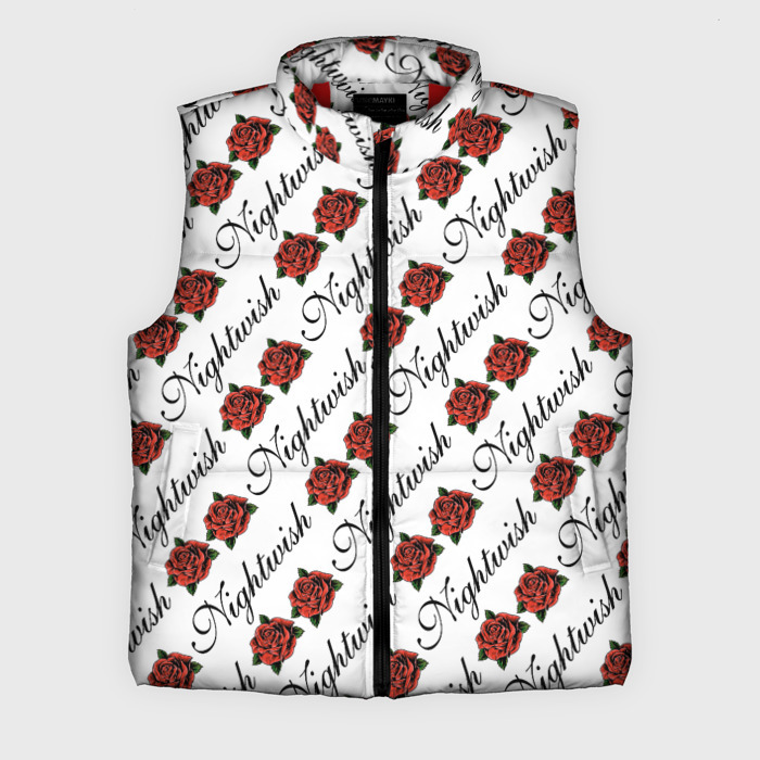 Мужской жилет утепленный 3D Nightwish Roses  Найтвиш (Z) фото