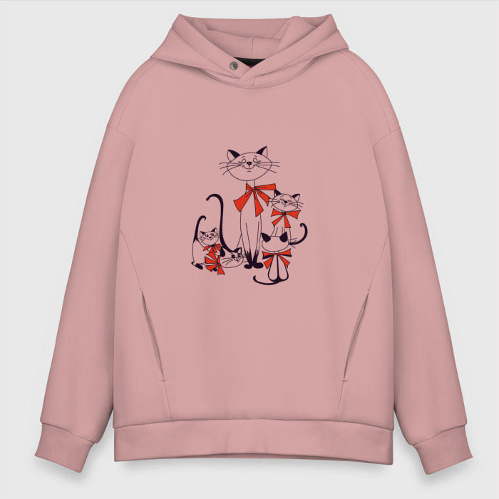 Мужское худи Oversize хлопок Кошки фото