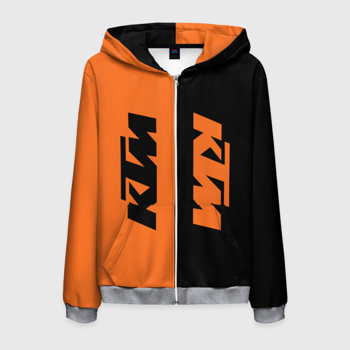 Мужская толстовка 3D на молнии KTM | КТМ (Z) фото