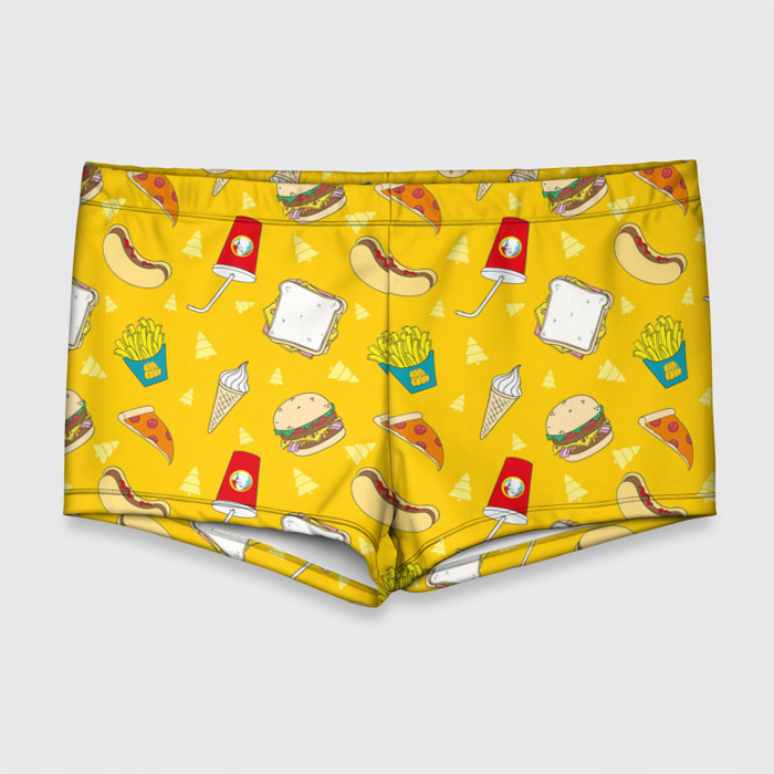 Мужские купальные плавки 3D Фастфуд фото